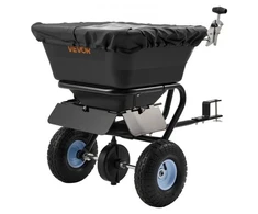 VEVOR Velkamas vejos barstytuvas, 3 m barstymo plotis, 38,6kg talpa, universalus prikabinimas, 10 colių visureigiai ratai