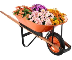 Koduva VEVOR vežimėlis WB-1000, oranžinis ir juodas, 120 kg, 5 cu. ft.