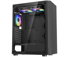 Koduva VEVOR vidutinio dydžio PC žaidimų korpusas, grūdinto stiklo panelė, 3 x 120 mm ARGB ventiliatoriai, iki 320 mm GPU