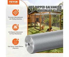 VEVOR Vielos tinklas 1/4 col. 48 col. x 50 ft, 23 gauge, karštai cinkuotas