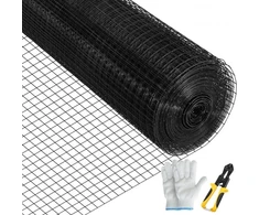 VEVOR Vielos tinklas 24" x 100', 1" x 1", cinkuotas plienas, 16 gauge, su pjaustymo replėmis ir audinio pirštinėmis