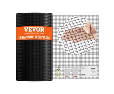 Koduva VEVOR vielos tinklas 24" x 100' cinkuotas, 19 gauge, juodos vinilo dangos