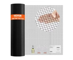 VEVOR Vielos tinklas, 36 col. x 50 pėd. cinkuotas ritinys, 19 gauge, juoda vinilo danga