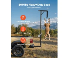 Koduva VEVOR vilkimo kablio žvėrienos keltuvas, 300 lbs, 2 colių jungtis, 360° pasukamas velenas, reguliuojamas aukštis