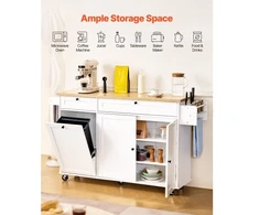 Koduva VEVOR virtuvės sala su ratukais, 153 cm, MDF plokštė, YS252253ss