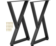 VEVOR Z formos metalinės stalo kojelės, juodos, 71,1 x 45,7 cm, 2 vnt.