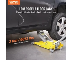 VEVOR Žemo profilio grindų domkratas 3 t, aliuminis, hidraulinis, 3.7"–18.3" (geltonas)