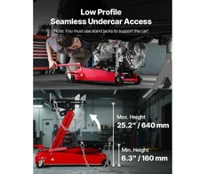 VEVOR Žemo profilio transmisijos kėliklis, 1000 lbs / 0.45 t, 16–64 cm, 360° pasukami priekiniai ratai