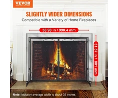 VEVOR Židinio apsauga su 2 panelėmis, 990 x 802 mm, juoda, vintage