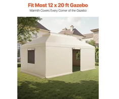 Koduva VEVOR žiemos pavėsinės danga 3,66 x 6,10 m kietam stogui, dviejų aukštų, su šoninėmis sienelėmis ir tinkleliniais langais