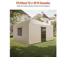 Koduva VEVOR žiemos pavėsinės uždanga 3,68 x 4,9 m kietam stogui