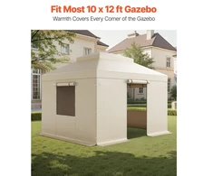 Koduva VEVOR žiemos pavėsinės uždangalas 3,05 x 3,65 m hardtop pavėsinėms, su šoninėmis sienelėmis ir langais