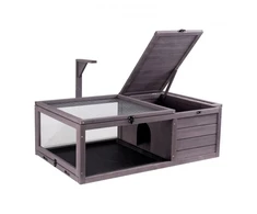 VEVOR Vėžlio namelis MSH-T02, medinis, pilkas, 97 x 61 x 33 cm