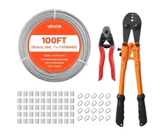 Koduva Vielinio lyno rinkinys VEVOR, 3,2 mm, 30,5 m, 304 nerūdijantis plienas