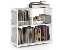 Koduva Vinilinio grotuvo stovas su 3 nuimamais skirstytuvais, baltas, 83 x 36 x 76,5 cm