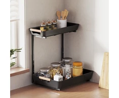 Koduva Virtuvės lentyna, reguliuojamo aukščio pastatoma lentyna su 2 krepšiais, kavos baras, 40 x 30 x 33,5-42 cm