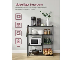 Koduva Virtuvės lentyna su 2 metaliniais krepšiais ir kabliukais, 35 x 80 x 95 cm, antracito pilka