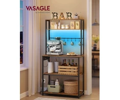 Koduva Virtuvės lentyna su LED apšvietimu ir lizdais, 40 x 80 x 168,4 cm, ruda, juoda