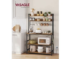 Koduva Virtuvės lentyna su tinkleline plokšte, 14 kabliukų, 40 x 100 x 170 cm, ruda–juoda