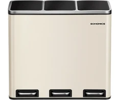 Koduva Virtuvinė šiukšliadėžė su 3 skyriais, 54 l, 3 x 18 l, smėlio spalvos