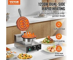 Koduva Waffle makeris VEVOR HT-1A, 1230 W, sidabrinis, nerūdijančio plieno