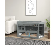 Koduva Žiurkėno narvas, 3 aukštai, išimamas padėklas, mediena/metalas, pilkas, 115 x 60 x 55 cm