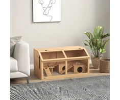 Koduva Žiurkėno narvas nykštukiniams žiurkėnams, platforma, pakabinamas tiltelis, namelis, 85 x 45 x 44 cm, natūralaus medžio