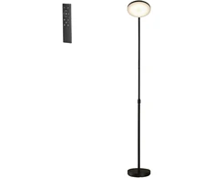 Koduva LED pastatomas šviestuvas, reguliuojamo aukščio 148–176 cm, su pasukama galvute, juodas