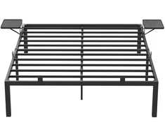 Lova Koduva Dvigulės lovos rėmas 160 x 200 cm, metalinis, su daiktų laikymo lentynomis, juodas
