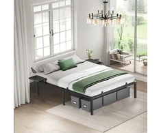 Lova Koduva Lovos rėmas 160 x 200 cm, metalinis, su laikymo lentynomis, juodas