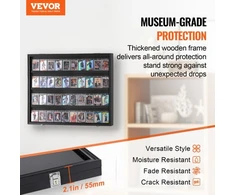 Nuotraukų rėmelis Koduva VEVOR 36 graded sports card display case, 77.5 x 61.7 x 5.3 cm, matinės juodos spalvos