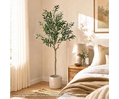Promotion Dirbtinis alyvmedis su 24 vaisiais ir 576 lapais, 150 cm, žalias, juodas