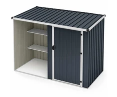 Promotion Lauko metalinis sandėliukas, pilkas ir sidabro spalvos, 232 x 125 x 162 cm