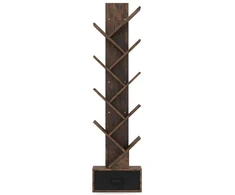 Promotion Pastatoma medžio formos knygų lentyna su stalčiumi, ruda, 38 x 21,5 x 149,5 cm