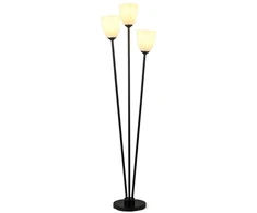 Promotion Pastatomas šviestuvas su 3 E27 lizdais, juodas, metalas ir akrilas, 153 cm