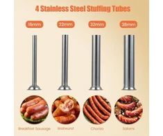 Promotion Rankinis dešrų kimštuvas, 2 greičiai, 4 antgaliai, nerūdijantis plienas, sidabrinis, 5kg