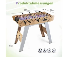 Promotion Stalo futbolo stalas su nuimamomis kojomis, medienos atspalvio, 88,5 x 69 x 71 cm