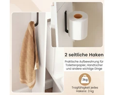 Promotion Tualeto lentyna su spintele, balta, MDF, 60 x 20 x 170 cm
