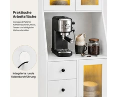 Promotion Virtuvinė sandėliavimo spintelė su LED apšvietimu ir durelėmis, balta, 60 x 40 x 163 cm