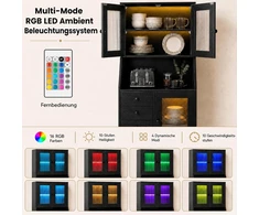 Promotion Virtuvinė spintelė su durimis ir reguliuojamu LED apšvietimu, juoda, 60 x 40 x 163 cm