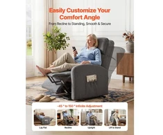 Sofa Koduva VEVOR elektrinė pakeliama recliner kėdė SX-81742, šviesiai pilka
