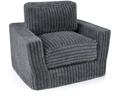 Sofa Promotion Porolono fotelis su nuimamu užvalkalu ir pagalve, pilkas, 90 x 80 x 80 cm