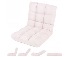 Sofa Promotion Reguliuojama sulankstoma grindų kėdė, 14 padėčių, šviesiai rožinė, 104 x 55 x 15 cm