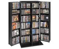 TV staliukas Koduva DVD ir CD spintelė VEVOR KLDS-08, 6 aukštų, juoda, 61 x 37 x 127 cm