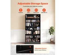 TV staliukas Koduva DVD ir CD spintelė VEVOR, 7 aukštų, 70 x 30 x 140 cm