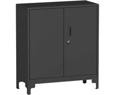 TV staliukas Koduva Metalinė biuro spintelė, užrakinamos durys, juoda, 80 x 35 x 91 cm