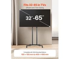 TV staliukas Koduva Mobilus televizoriaus stovas VEVOR TC80 su ratukais, reguliuojamo aukščio, 81–165 cm ekranams, iki 40 kg