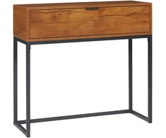 TV staliukas Koduva Prieškambario konsolinis staliukas industrinio stiliaus, rudas + juodas, 80 x 30 x 76 cm, 1 stalčius