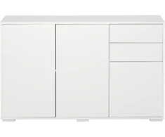 TV staliukas Koduva Sideboard spintelė, 2 stalčiai, push-click, balta, 117 x 36 x 74 cm