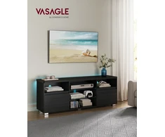 TV staliukas Koduva TV spintelė iki 70 colių televizoriui su LED apšvietimu, juoda, 160 x 40 x 60 cm